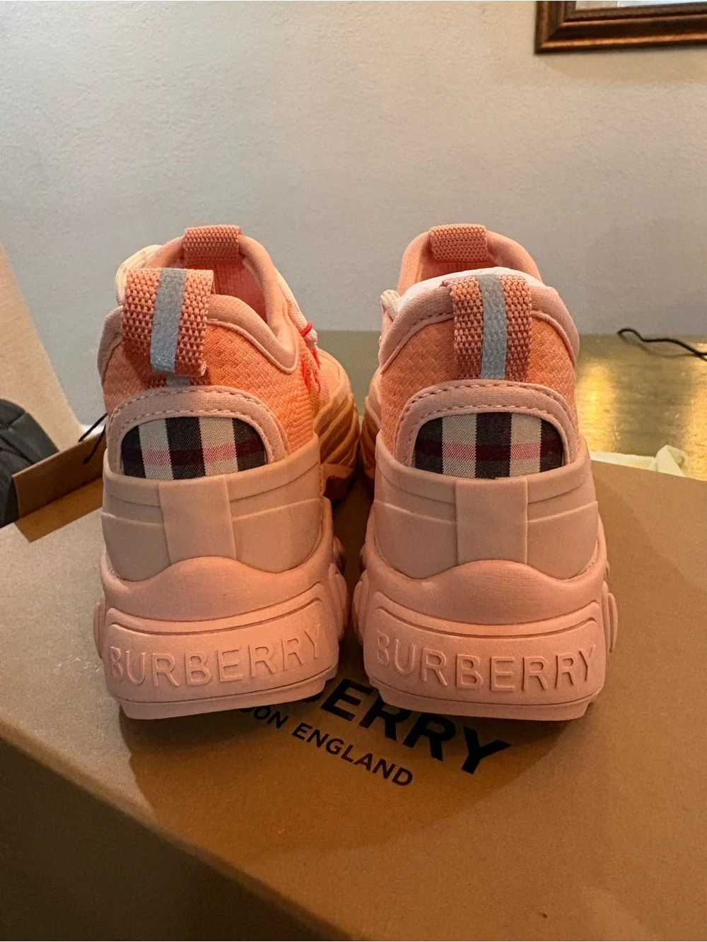 Burberry Kids Peach-Pink Chunky Athletic Sneaker